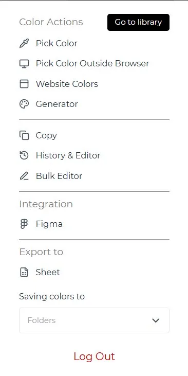 Chrome extension menu